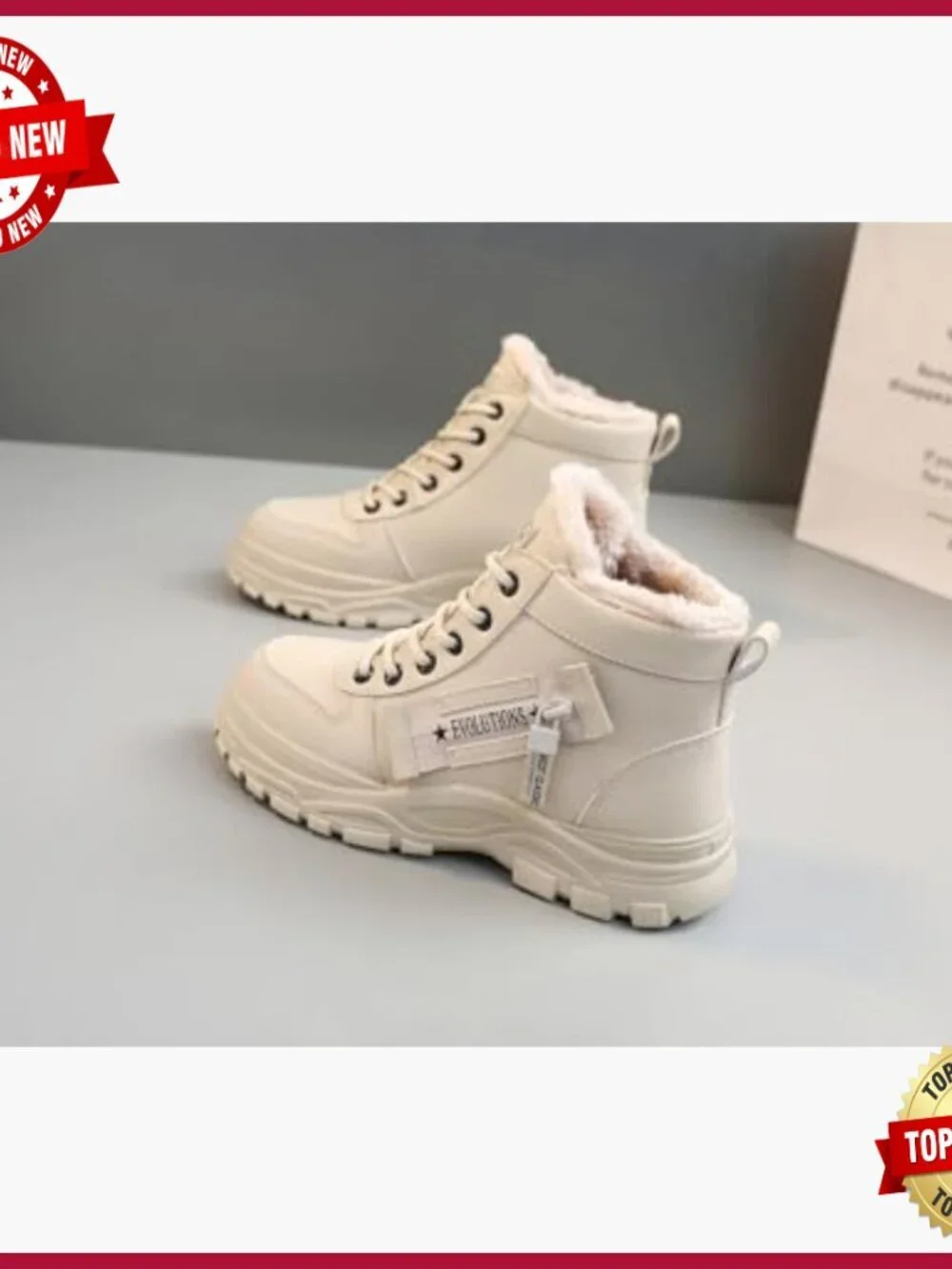 Fur Lined Winter Snow Boots Waterproof Ankle Booties Anti Slip Outdoor Shoes